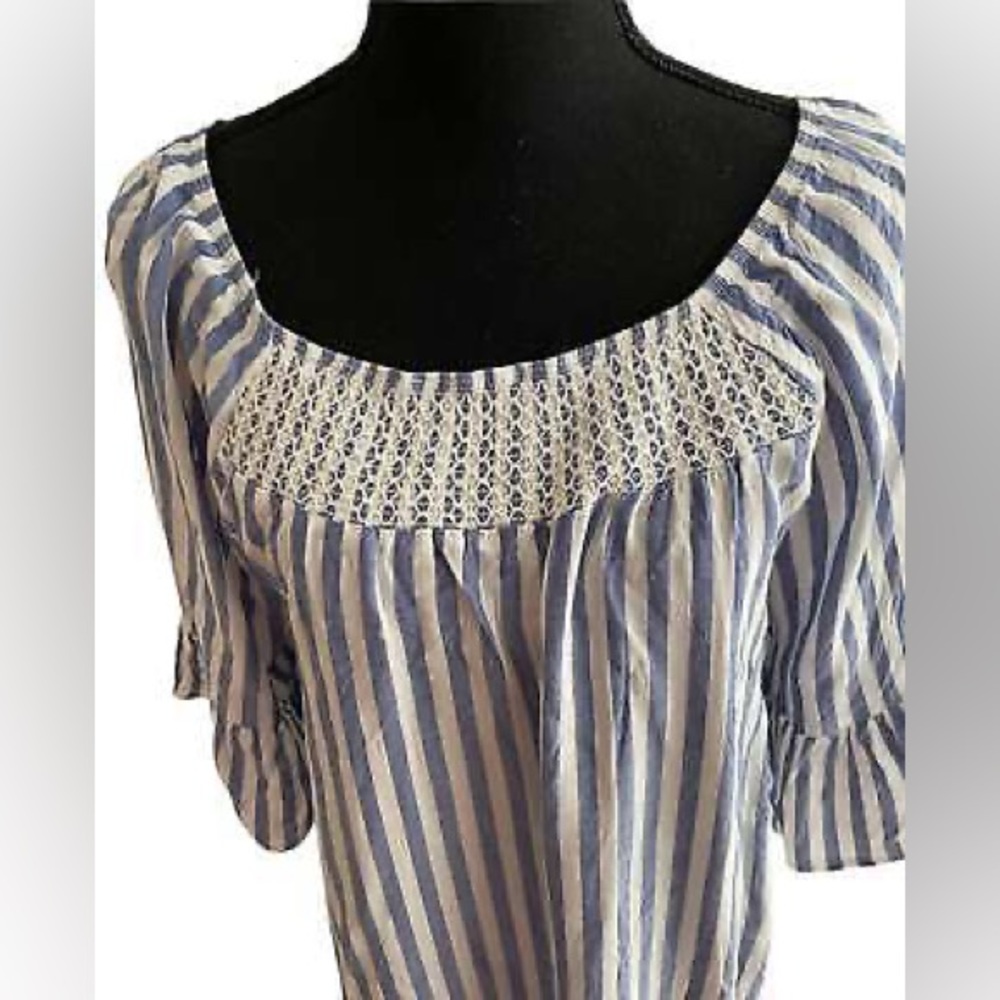 PLUS Blue and White Naïf Dress